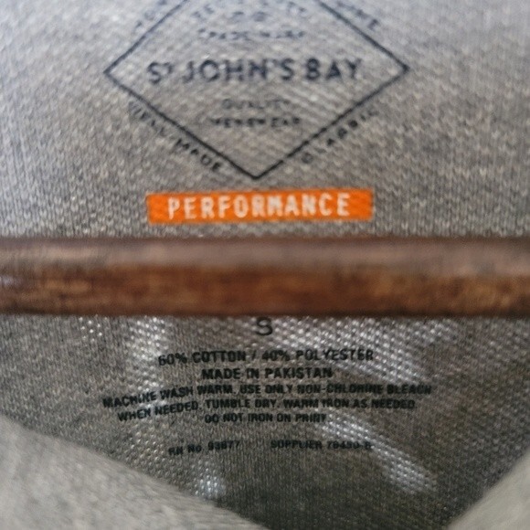 St. Johns Bay Heather Grey Polo Mens - Picture 3 of 4